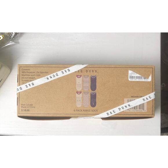 Rae Dunn Teacher Appreciation 6 Pack Ankle Sock Gift Set Pack - Picture 8 of 9
